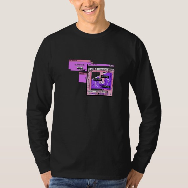 Camiseta Aesthetic PC Browser Vaporwave Sad Illustration   (Anverso)