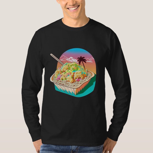 Camiseta Aesthetic Synthwave Fried Rice with 80s Aesthetic (Anverso)