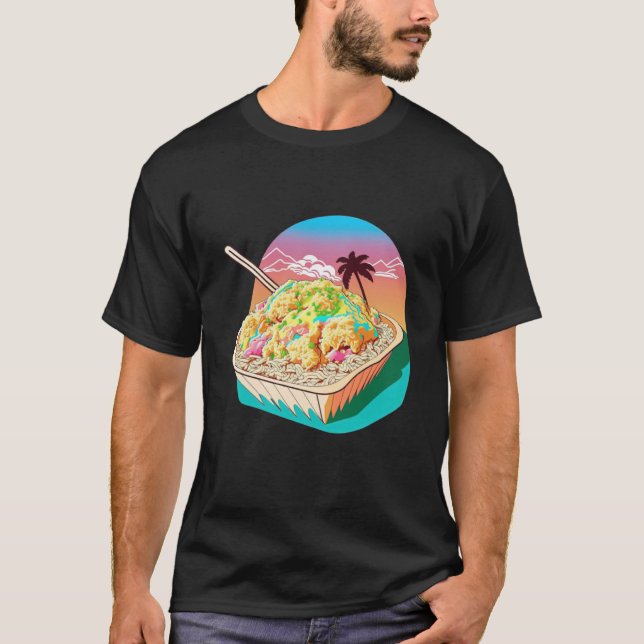 Camiseta Aesthetic Synthwave Fried Rice with 80s Aesthetic (Anverso)