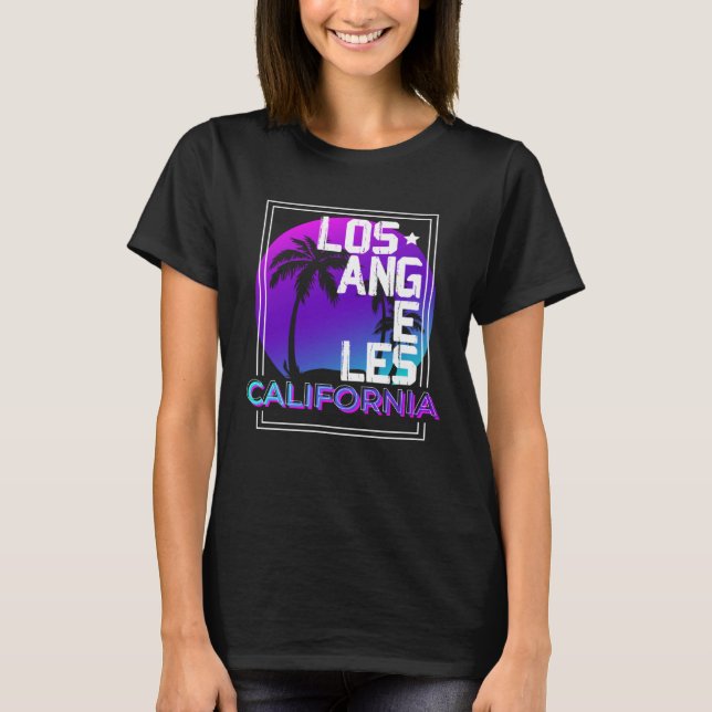 Camiseta Aesthetic Vaporwave Los Angeles California CA Retr (Anverso)