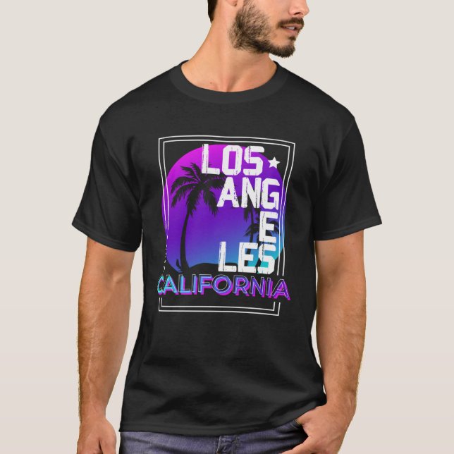 Camiseta Aesthetic Vaporwave Los Angeles California CA Retr (Anverso)