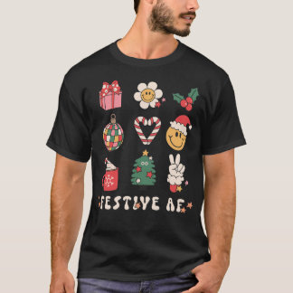 Camiseta Af festivo - Impresión navideña retro suave