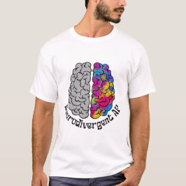 Camiseta AF Neurodivergente - Cerebro multicolor desatado a