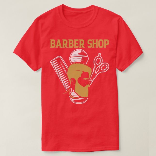Camiseta afeitado de barbería para peluquería 2 (Diseño del anverso)