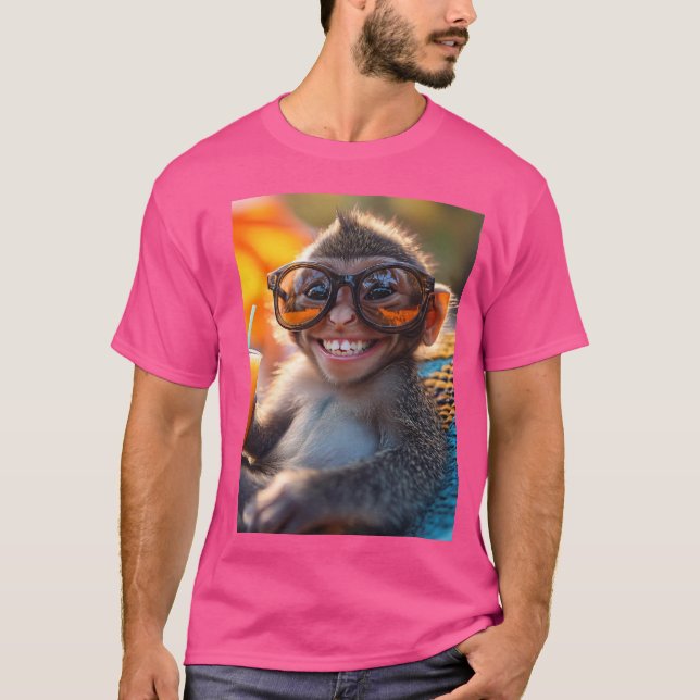 Camiseta Affe mit Sonnenbrille – Sommer-Vibes Design (Anverso)
