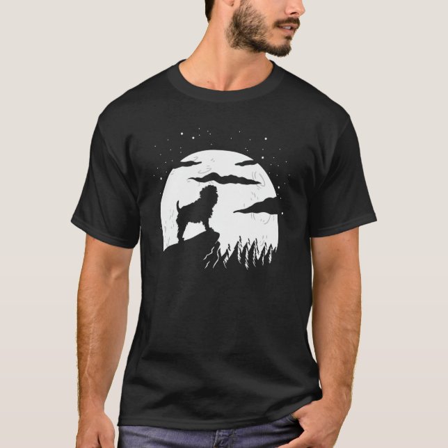 Camiseta Affenpinscher And Moon Halloween (Anverso)