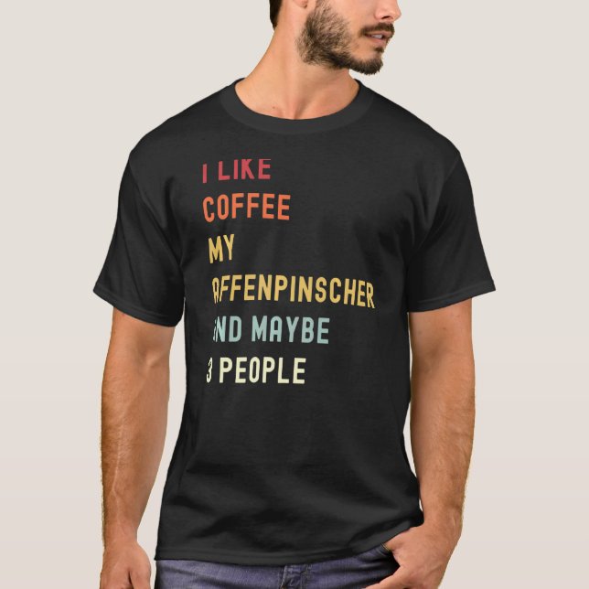 Camiseta Affenpinscher Retro Perro Y Café (Anverso)