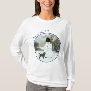 Camiseta Affenpinscher y muñeco de nieve