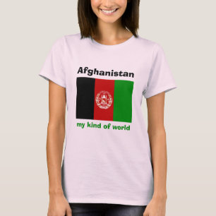Camiseta Afganistán Bandera + Mapa + Texto