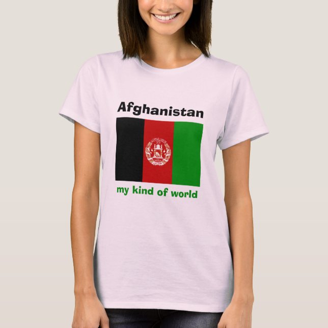 Camiseta Afganistán Bandera + Mapa + Texto (Anverso)