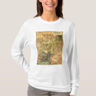 Camiseta Afganistán y mapa circundante de los países