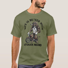 Camiseta Afghan Hound Dog, muscular, tattooed, bodybuilder 