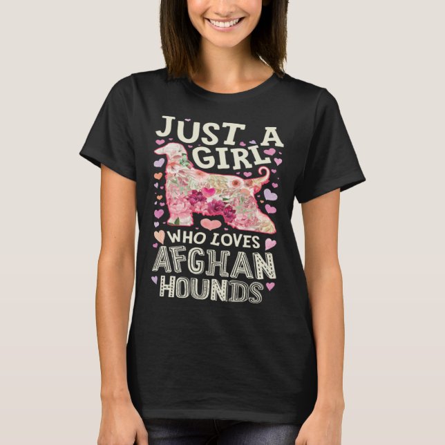 Camiseta Afghan Hound Just A Girl Who Loves Dog Flower Wome (Anverso)