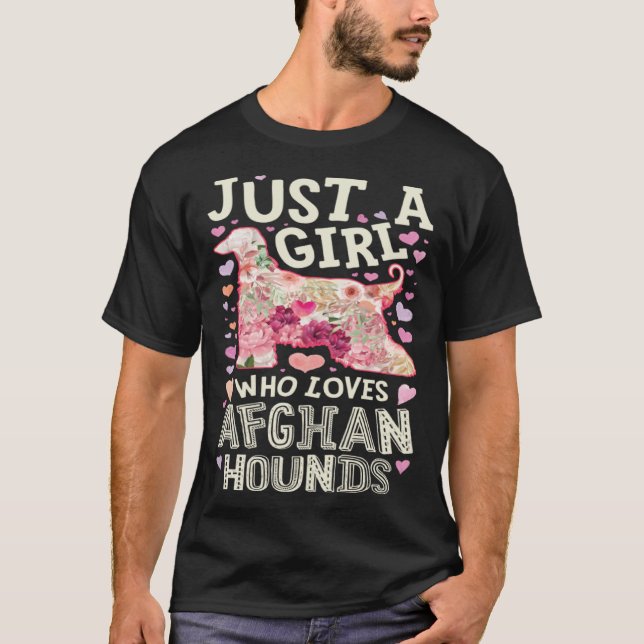 Camiseta Afghan Hound Just A Girl Who Loves Dog Flower Wome (Anverso)