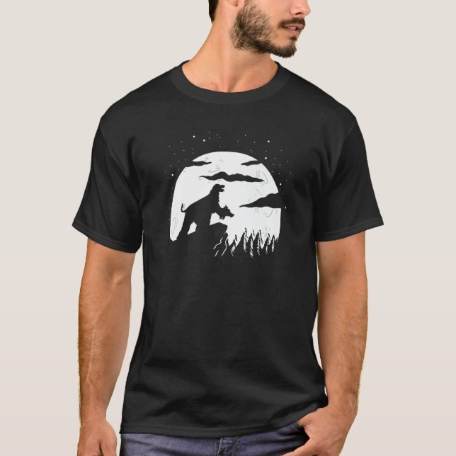 Camiseta Afghan Hound under Moon for Halloween Costume   (Anverso)