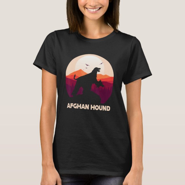 Camiseta Afghan Hound under Moon for Halloween Costume (Anverso)