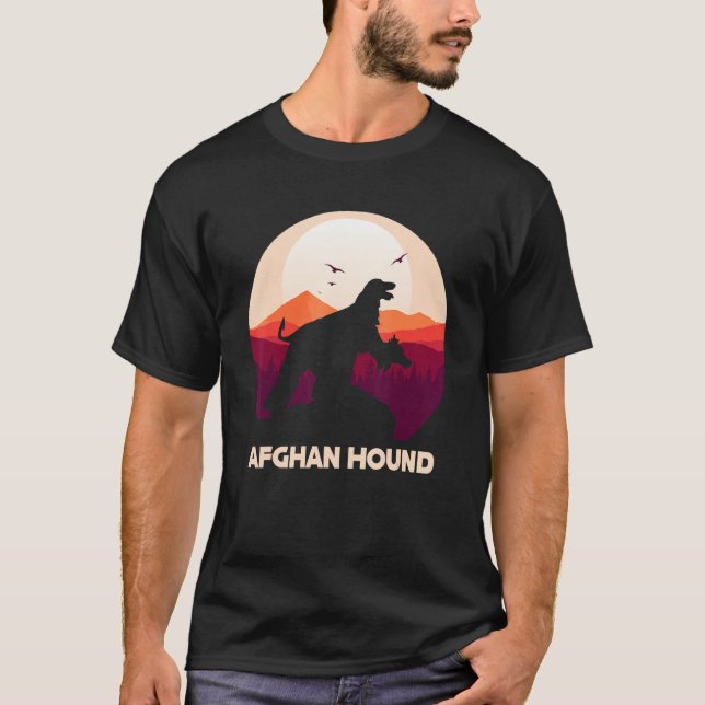 Camiseta Afghan Hound under Moon for Halloween Costume (Anverso)