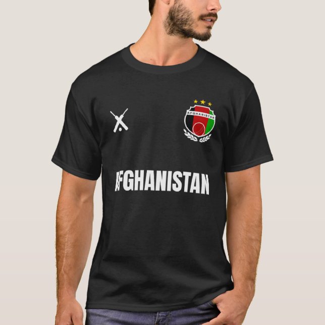 Camiseta AFGHANISTAN Cricket Fan Badge (Anverso)