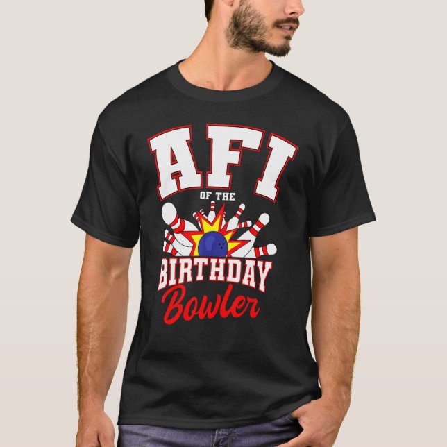 Camiseta Afi De La Fiesta De Bolos De Cumpleaños Bowler Bda (Anverso)