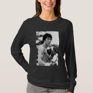 Camiseta Afiche de Bruce Lee On Guard Black & White Vintage