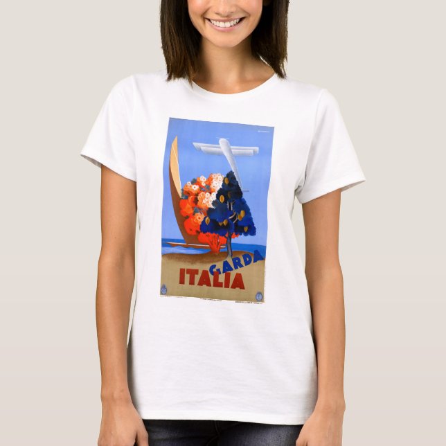 Camiseta Afiche de cosecha de vacuno sobre el Lago de Garda (Anverso)