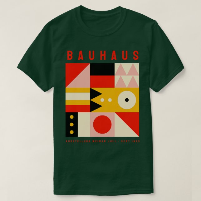 Camiseta Afiche de época de arquitectura Art Deco Bauhaus (Diseño del anverso)