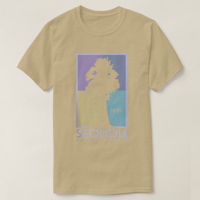 Camiseta Afiche de época del Parque Nacional de la Secuoia  (Diseño del anverso)