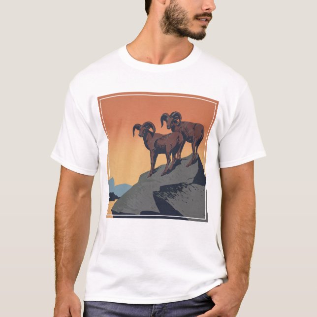 Camiseta Afiche de época que promueve el viaje a parques na (Anverso)