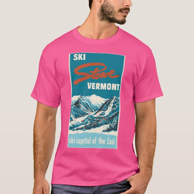 Camiseta Afiche de esquí Stowe Vermont (Anverso)