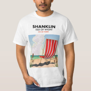 Camiseta Afiche de la isla Shanklin Beach de wight travel.