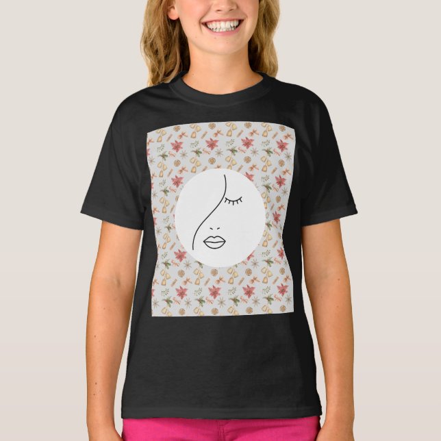 Camiseta Afiche de la mujer de la belleza de la cara (Anverso)