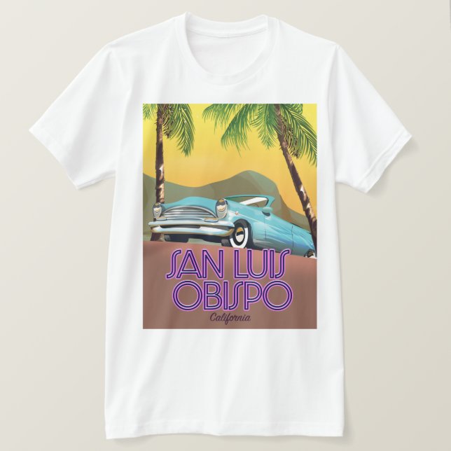 Camiseta Afiche de San Luis Obispo California Travel (Anverso del diseño)