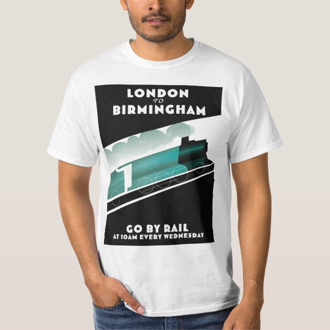Camiseta Afiche de tren de Londres a Birmingham (Anverso)