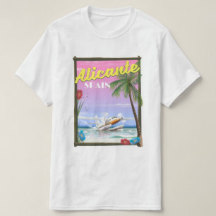 Camiseta Afiche de viaje al estilo vintage de Alicante Espa