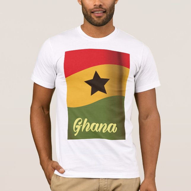 Camiseta Afiche de viaje con bandera nacional de Ghana (Anverso)