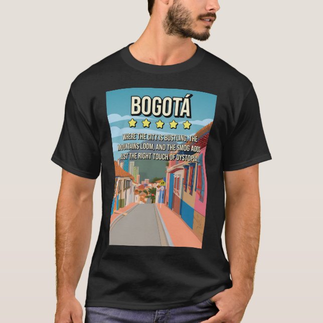 Camiseta Afiche de viaje de 5 estrellas de Bogotá Columbia  (Anverso)