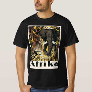 Camiseta Afiche de viaje de África de la época vieja, elefa