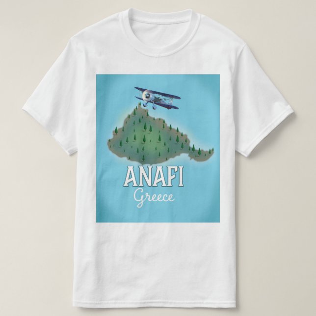 Camiseta Afiche de viaje de Anafi Island Greece. (Diseño del anverso)