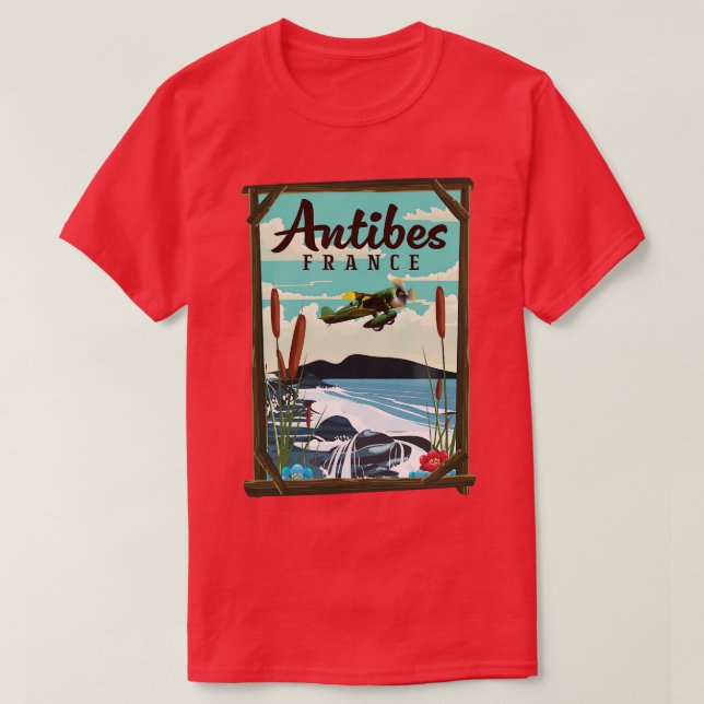 Camiseta Afiche de viaje de Antibes France (Diseño del anverso)