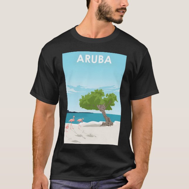 Camiseta Afiche de viaje de Aruba (Anverso)