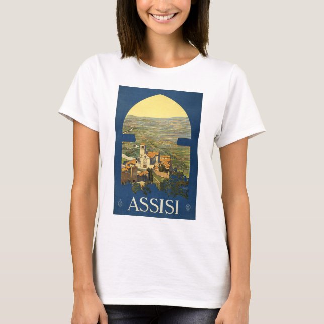 Camiseta Afiche de viaje de Assisi (Anverso)