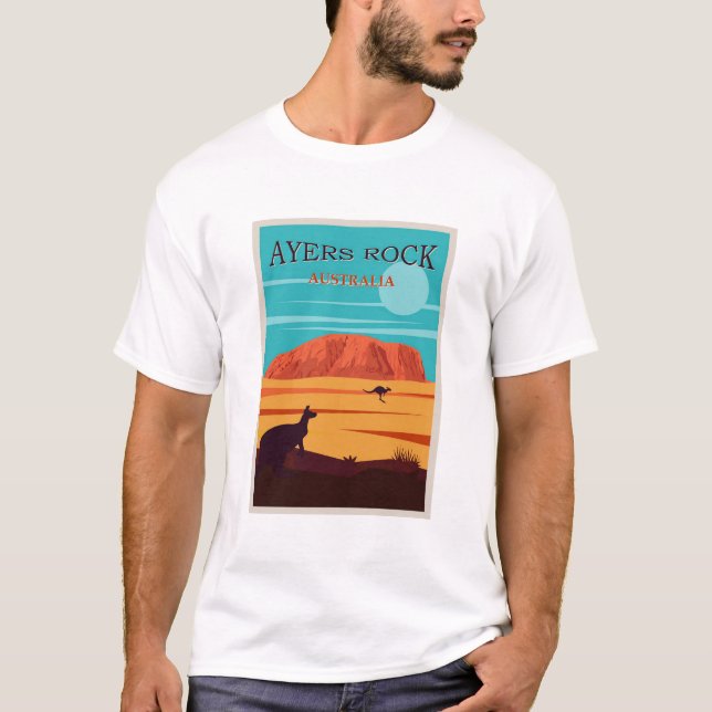 Camiseta Afiche de viaje de Ayers Rock Australia, Uluru (Anverso)