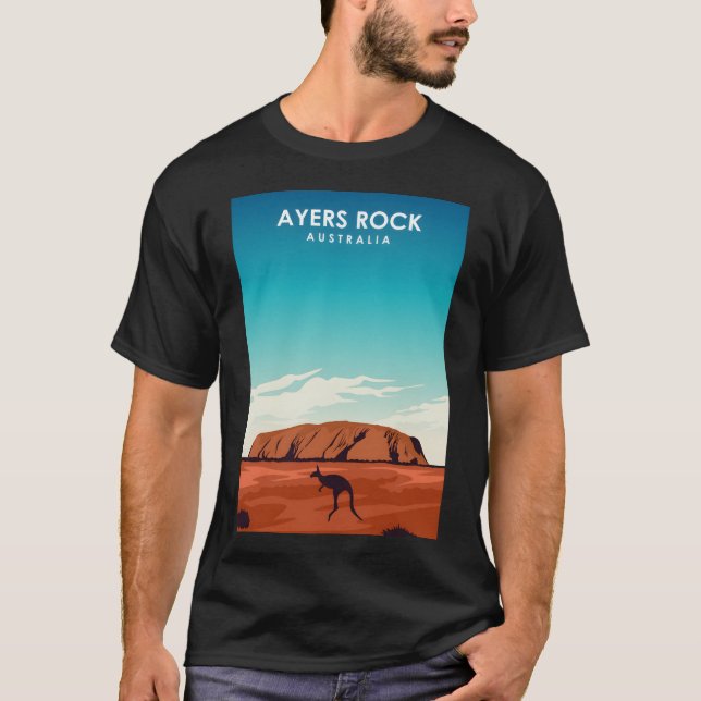 Camiseta Afiche de viaje de Ayers Rock Uluru Australia (Anverso)
