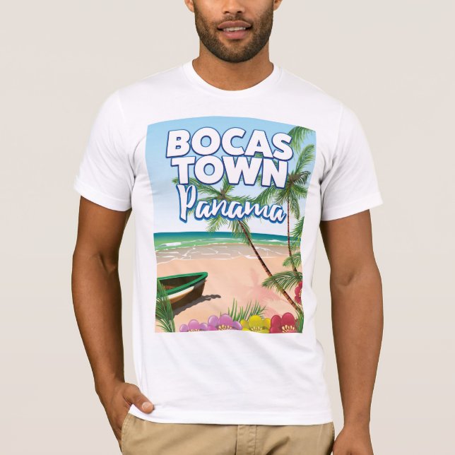 Camiseta Afiche de viaje de Bocas Town Panama Beach (Anverso)