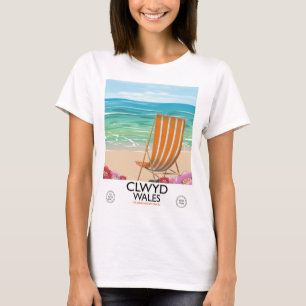 Camiseta Afiche de viaje de Clwyd Wales Seaside