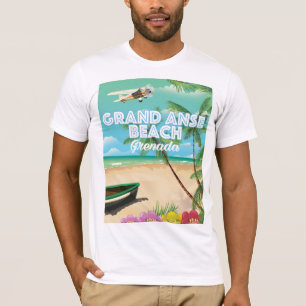 Camiseta Afiche de viaje de Granada Grand Anse Beach