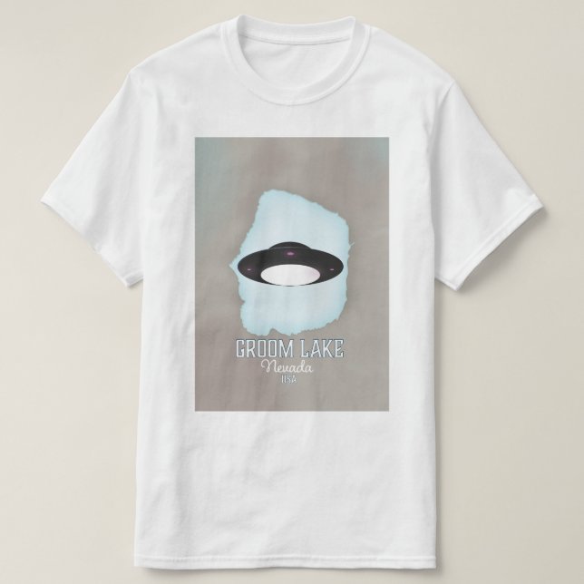 Camiseta Afiche de viaje de Groom Lake Nevada (Diseño del anverso)
