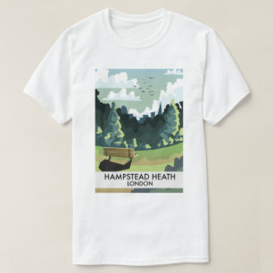 Camiseta Afiche de viaje de Hampstead Heath London.