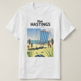 Camiseta Afiche de viaje de Hastings East Sussex beach
