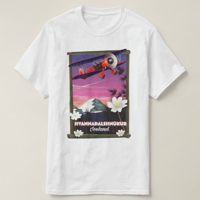 Camiseta Afiche de viaje de Hvannadalshnkur Islandia. (Diseño del anverso)